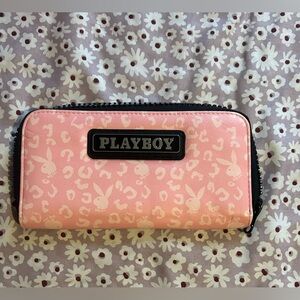 PLAYBOY Pink Logo Zip-Around Wallet